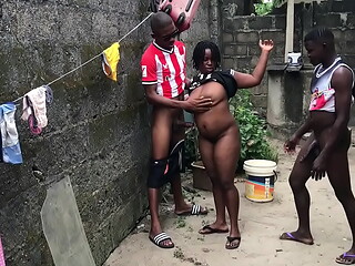 AT THE WELLSPRING, BOOTY BABBIE MET TWO OF HER NEIGHBORS WHO CAME TO ASSIST HER BUT IT TURNED TO BE A FUCKING SPREE WHICH RESULTED IN MULTIPLE BLOWJOBS, CUMSHOTS AND CREAMPIE. WATCH FULL VIDEO ON RED