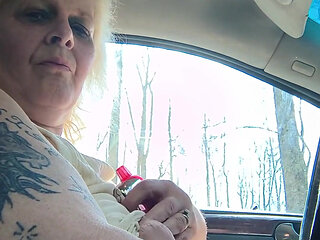 Masterbation in Car Driver Seat