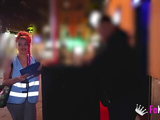 Sexy public poll with BIG TITTIES!! Rebecca Adams will find and fuck guys in the street