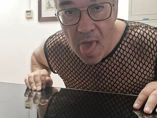 Cum Slut Stefan Nolte loves licking, sucking and swallowing loads of cum - in his office, in public toilets and on beaches