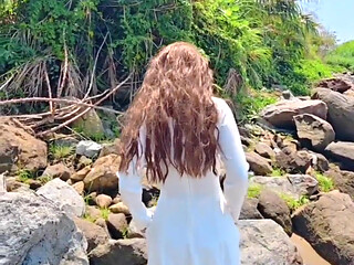 Creeping a Quick Fuck with Ao Dai in the Banana Thicket by the Beach - Part 1