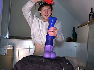 twink rides massive toys and BAD DRAGON CHANCE FLARED XL