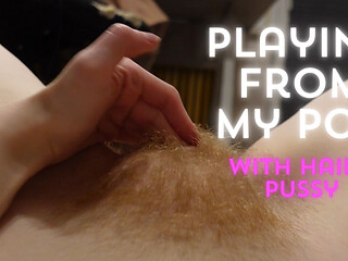 Masturbation From Female POV with Hairy Pussy