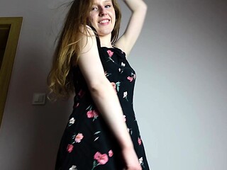 Amateur striptease and Solo masturbation
