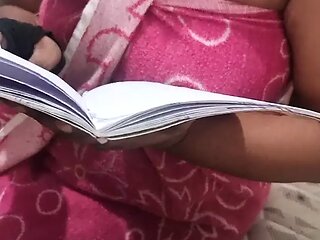 Sri Lankan Aunty and Stepson working on School Homework