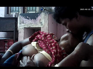 Indian village house wife and housband hot kissing