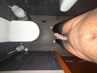 Desi Muslim Boy Big Black Dick Jerking In Public Bathroom