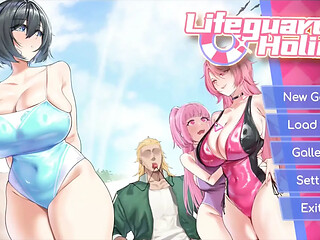 Lifeguard Minami gets serviced in a pool full of anime hentais