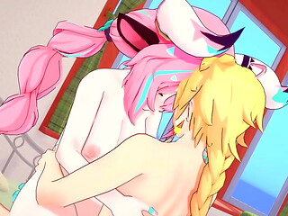 Varesa sucks dick and eats cum for breakfast - genshin impact hentai sex