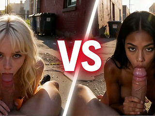 Good white girl and bad ebony girl fucked hard in the ghetto - AI Interactive Video
