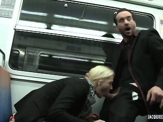Subway blowjobs and outdoor fucking with two perverted AF train-wreck