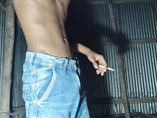 Hot boy jerked and smoking