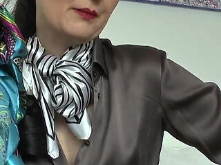 Sexy Satin Scarf Games with Thick Red Lips, JOI, Lady Victoria Valente