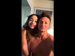 Amateur GF gives a deepthroat blowjob and rides cock in various positions