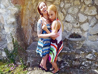 Two Sexy Ladies Love To Tease You - Lesbian Teasing Outdoors