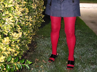 Cd outdoors, pantyhose, leotard. Get wet fucking bushes and Cummings.