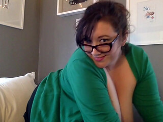 Cute BBW masturbates wearing socks