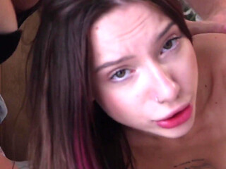 Shy Tiny Stepdaughters First Hard Anal - Caring Stepmom Helps Break in Her Tight Asshole & Guides His Huge Cock!