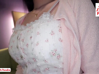 Asian Angel gives a deepthroat blowjob from her loving angel
