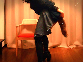 Little bitch fucked in sex machine with the biggest dildo in the world