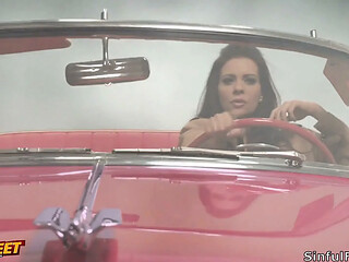 Celeste Star And Linsey Mckenzie Fuck On The Roof Of A Vintage Car