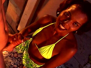 Slim Ebony Babe Gets a Facial From Her Dreams