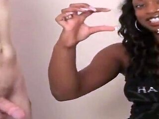 Black and ebony girlfriends get 2 white dicks