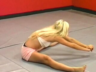 Blonde and Brunette Babes Wrestle Into Toy-filled Lesbian Frenzy