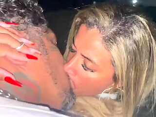 Public wife goes wild for fan without condom, giving oral sex and making