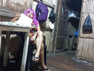 Delicious Housewife Touches Her Tits and Vagina When the Boss Is Away From Home