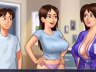 Neighbor mom Diane gives a steamy breastfeeding session in summertime saga