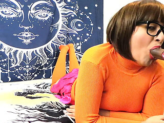 Velma goes wild giving sloppy blowjob to stranger