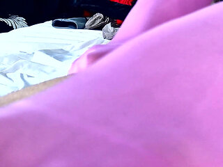 POV Katy Kat Pink Nylon Encasement Blowjob