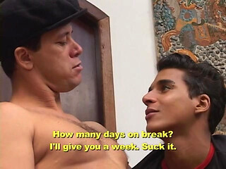 Bad Student Leonardo Carioca Begs His Tutor Allan Santos to Rewrite His Math Test