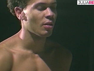 Hot milf sucks cum off dick after a hard fuck on the bed