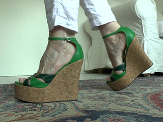 Wedge-heel Sandal Fashion Show for You! Cum in Your Pants! Lady Victoria Valente