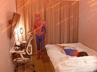 Spider-Man fucks the virgin Mary Jane in a cosplay parody