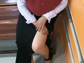 A Female Student Teaches Her a Job at Work.