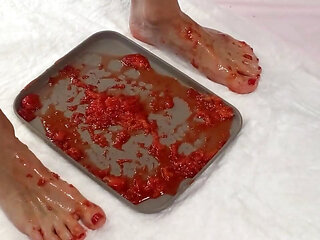 I Trample Strawberries with My Feet and Pee in Them