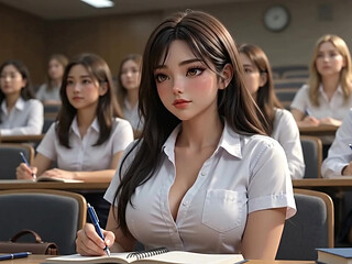 Adult Student Seduces Her Professor - After Hours (AI Generated)