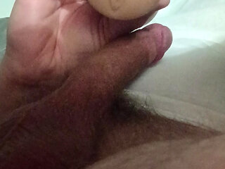 White cock fucks a pocket pussy creampie