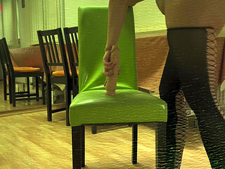 Green Chair Dildo Ride