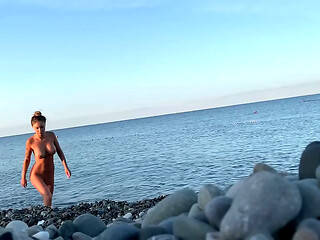 Monika Fox Swims Naked In Sea (Free)