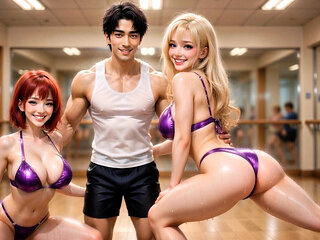 3D CGI Oiled Busty Milk Play - Luna & Ruby Private Squeeze & Drip After Trainer Leaves