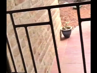 Naked at the front door