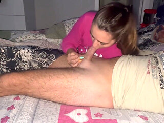 Morning Blowjob and Deepthroat with My Hot Wife