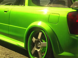 Hot blonde with big boobs hardly fucked on a supercar