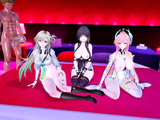 Wuthering Waves - Love Hotel Gangbang Sex - Rover Lynae and Ameath - 3D Hentai Animations