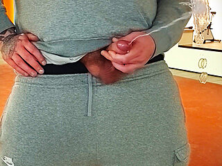 Cumshot mess on the mirror at the gym