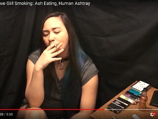 Miss Dee Nicotine Self Human Ashtray! Power Smoking Herself to Death